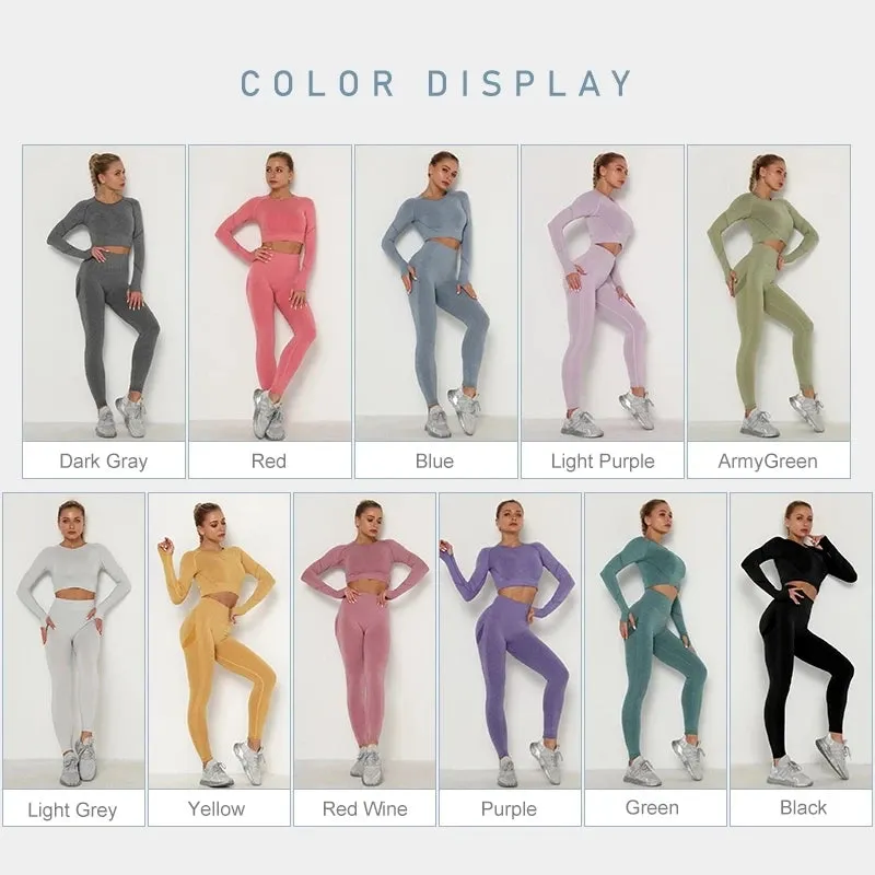 Seamless Yoga Set for Women - High Waist Leggings, Shorts, Sports Bra, and T-shirt Gym Clothing Set