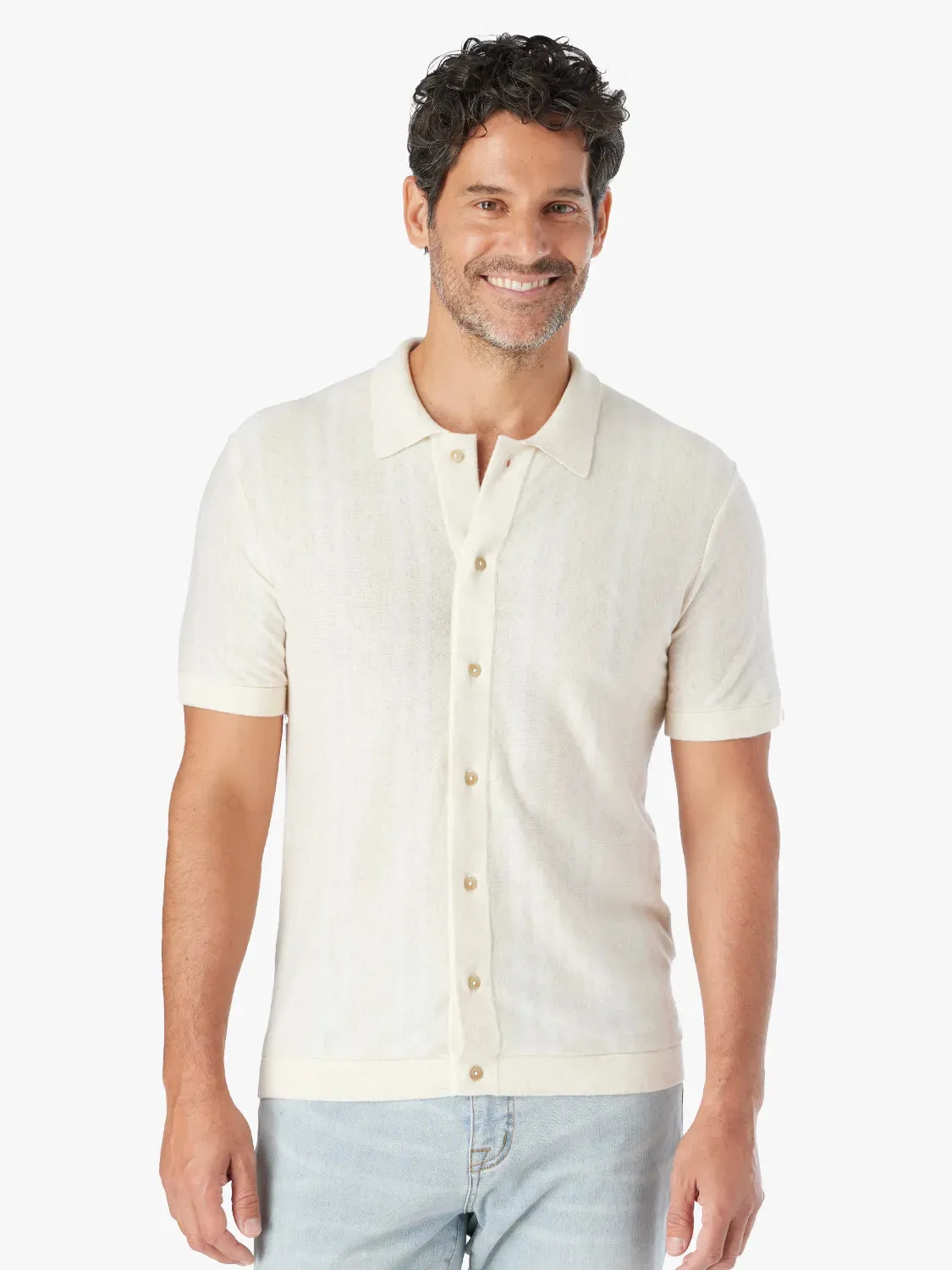Seawool Sweater Shirt | Neutral Beach Stripe