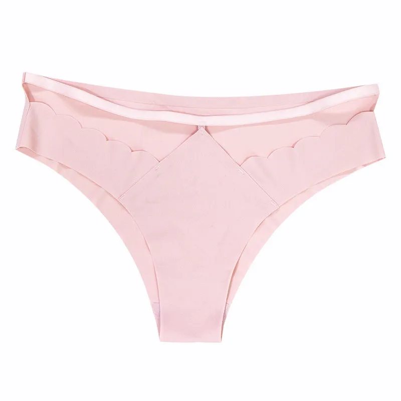 Sexy Ice Silk Lift Hip Low Waist Panties No Trace Invisible Sports Triangle Pants