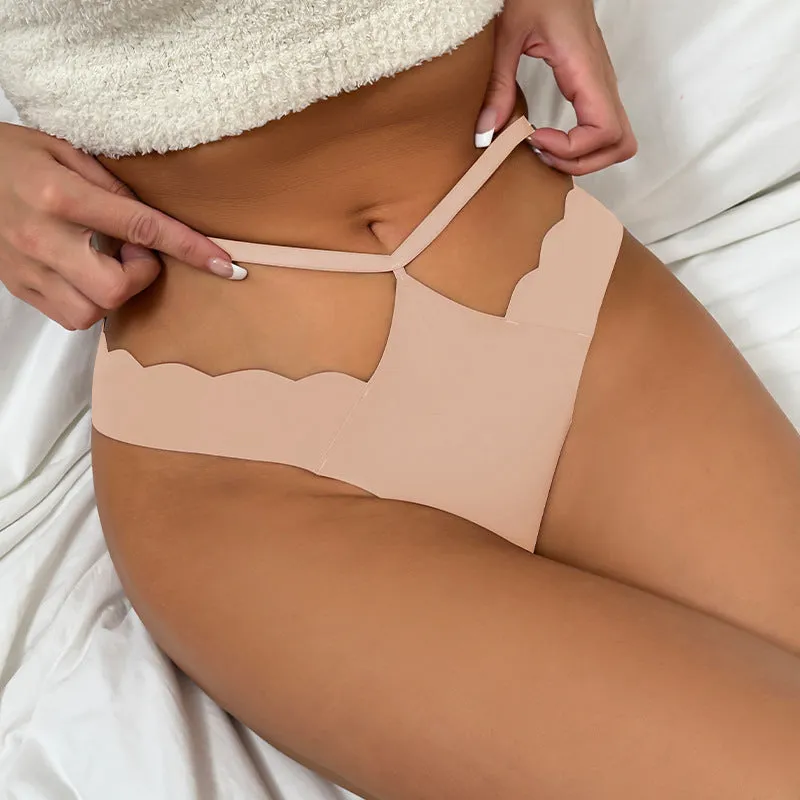 Sexy Ice Silk Lift Hip Low Waist Panties No Trace Invisible Sports Triangle Pants