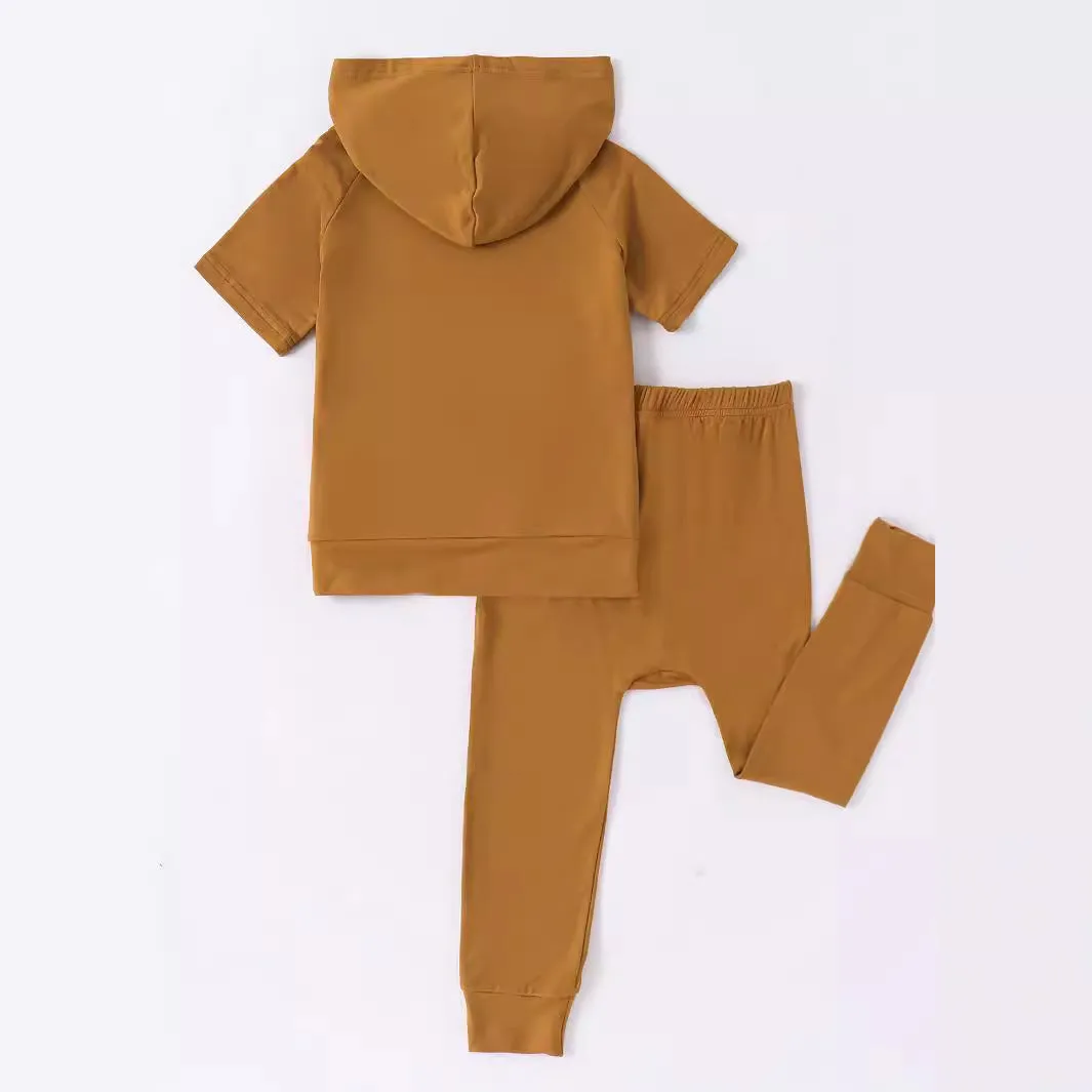 Short Sleeve Hooded Sweater Trousers Casual Outdoor Two-piece Suit