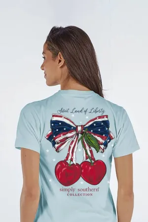 Simply Southern Land Of Liberty T-Shirt for Women in Ice | SS-SWEET-ICE