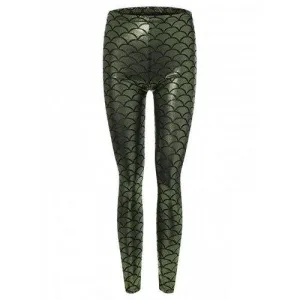 Skinny Mermaid Leggings - Green S
