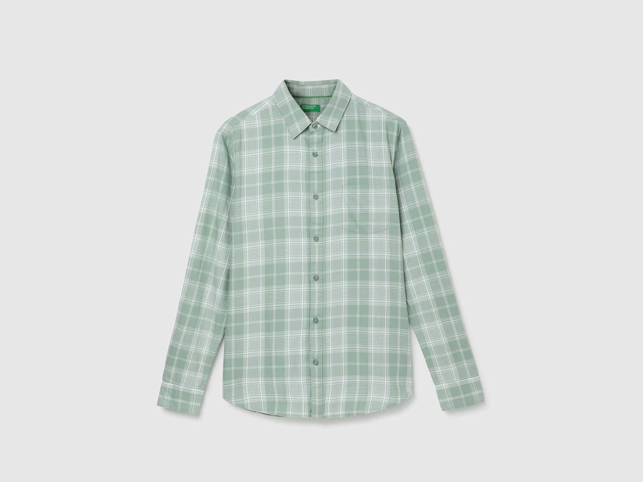 Slim Fit Spread Collar Checked Shirt
