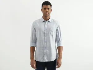 Slim Fit Spread Collar Checked Shirt