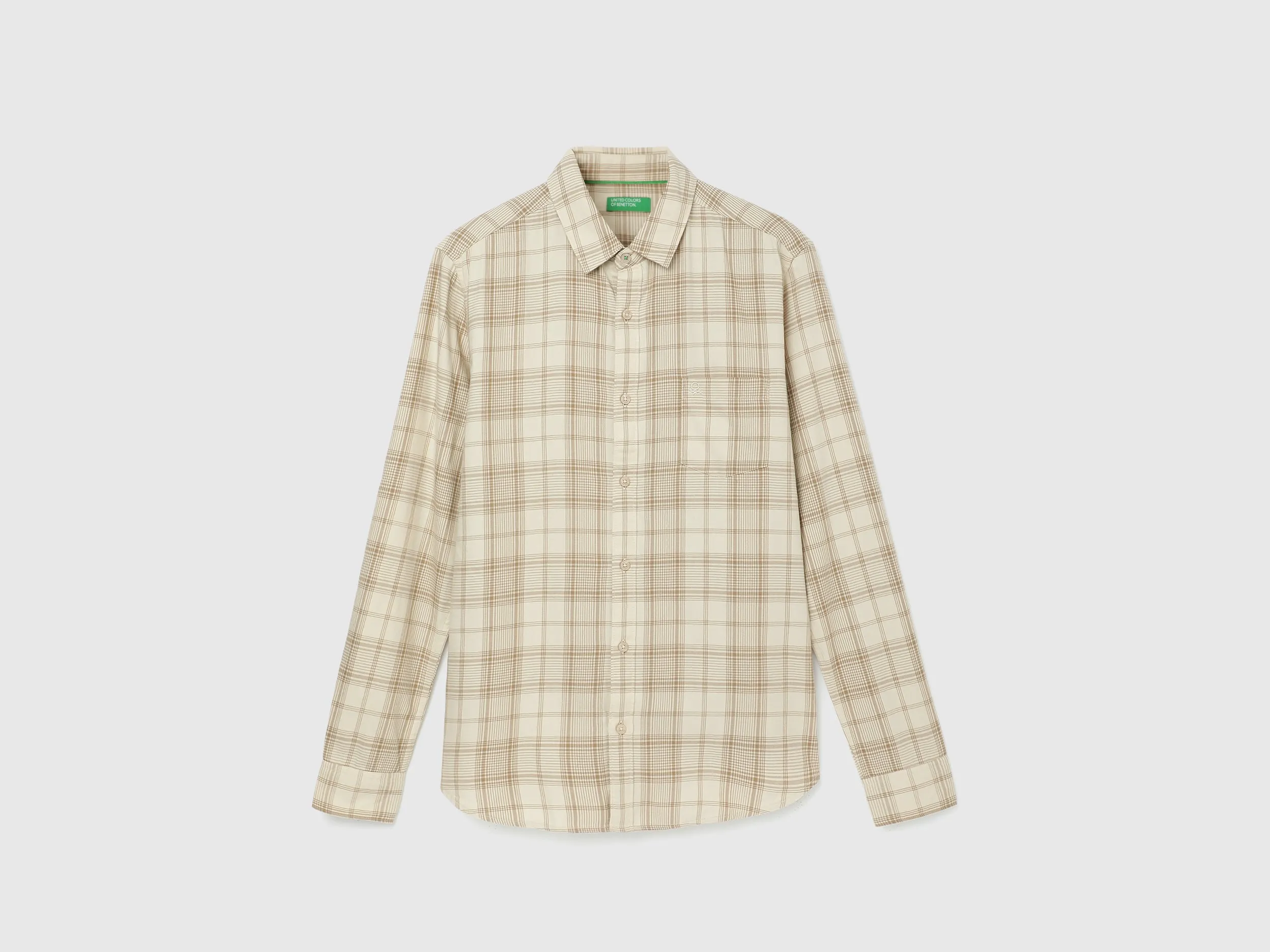 Slim Fit Spread Collar Checked Shirt