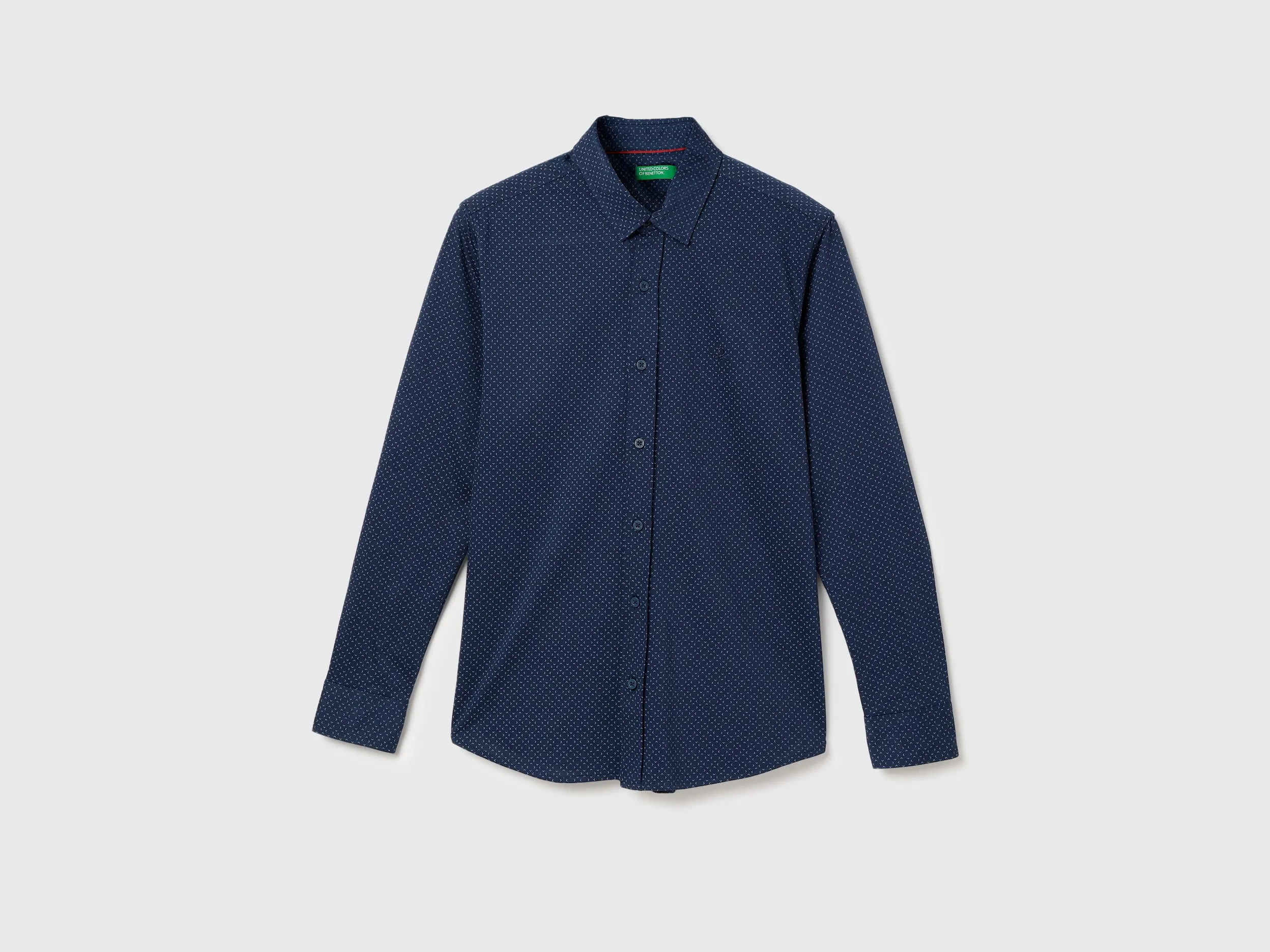 Slim Fit Spread Collar Printed Shirt