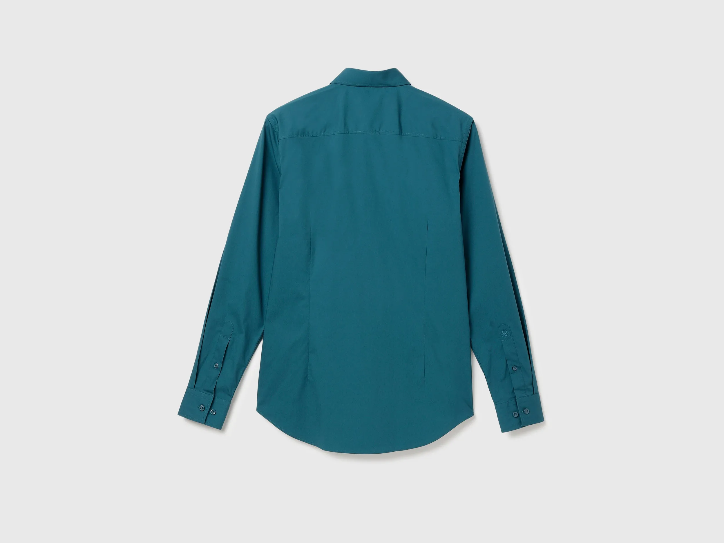 Slim Fit Spread Collar Solid Shirt
