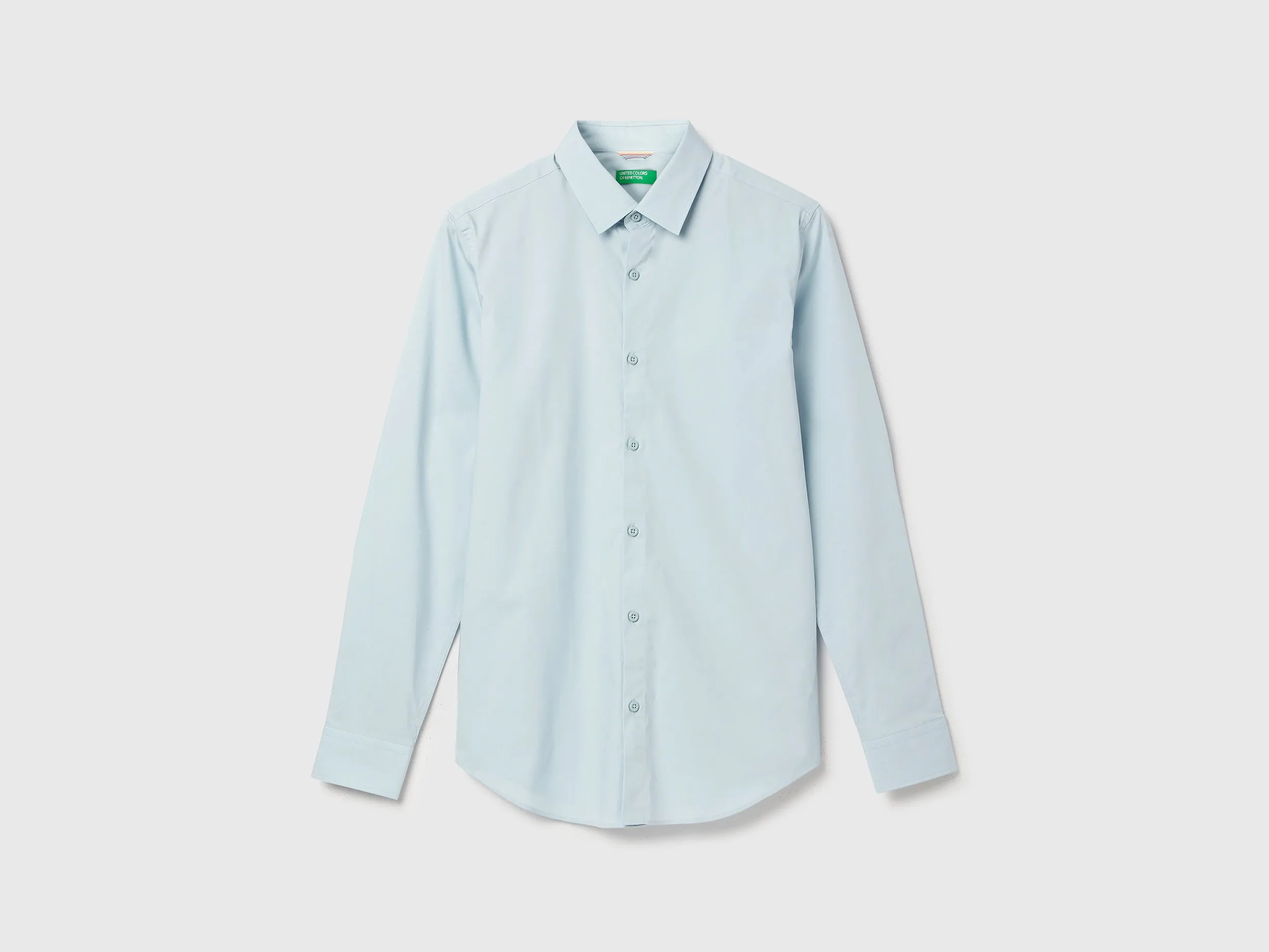 Slim Fit Spread Collar Solid Shirt