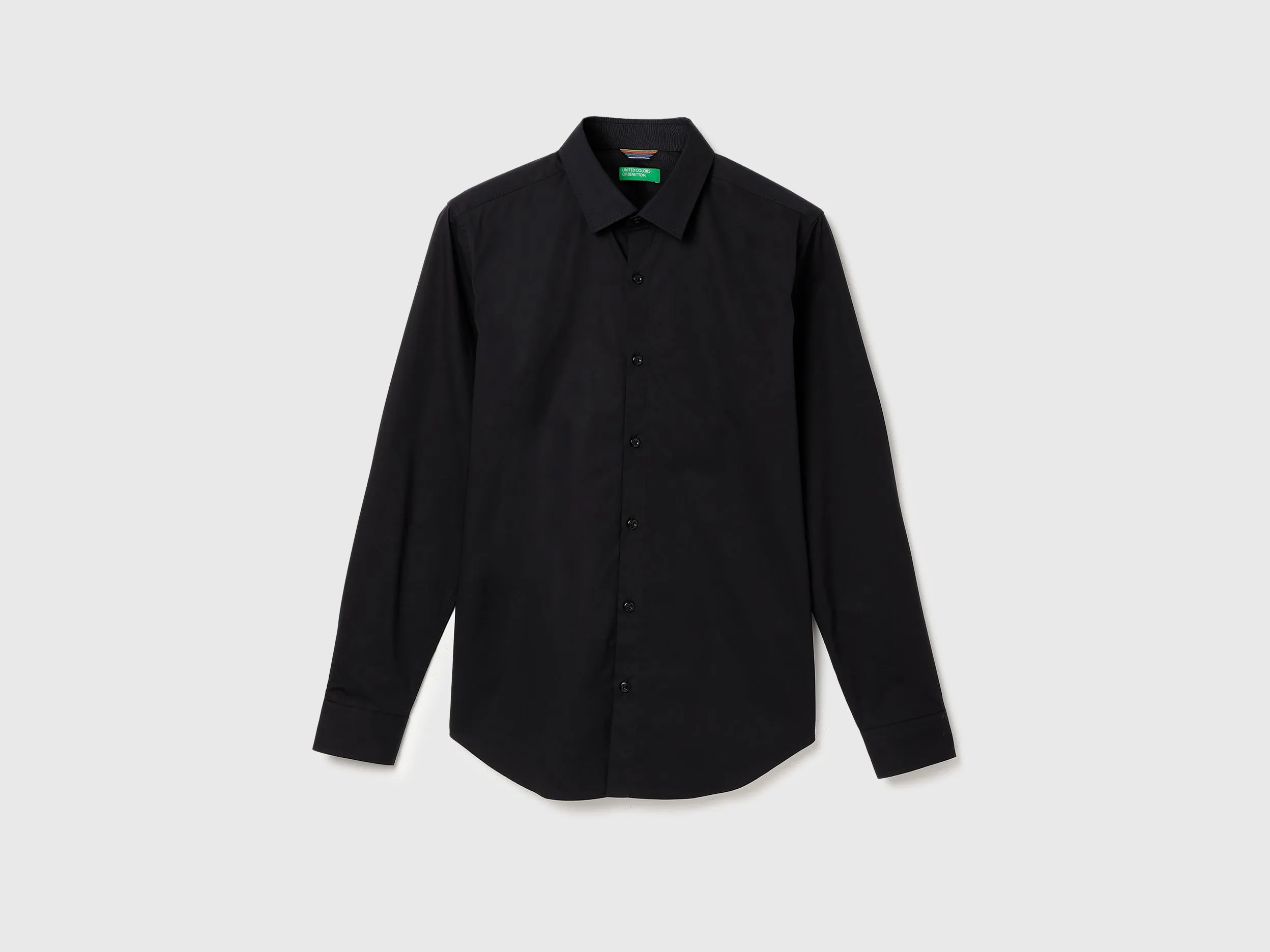 Slim Fit Spread Collar Solid Shirt