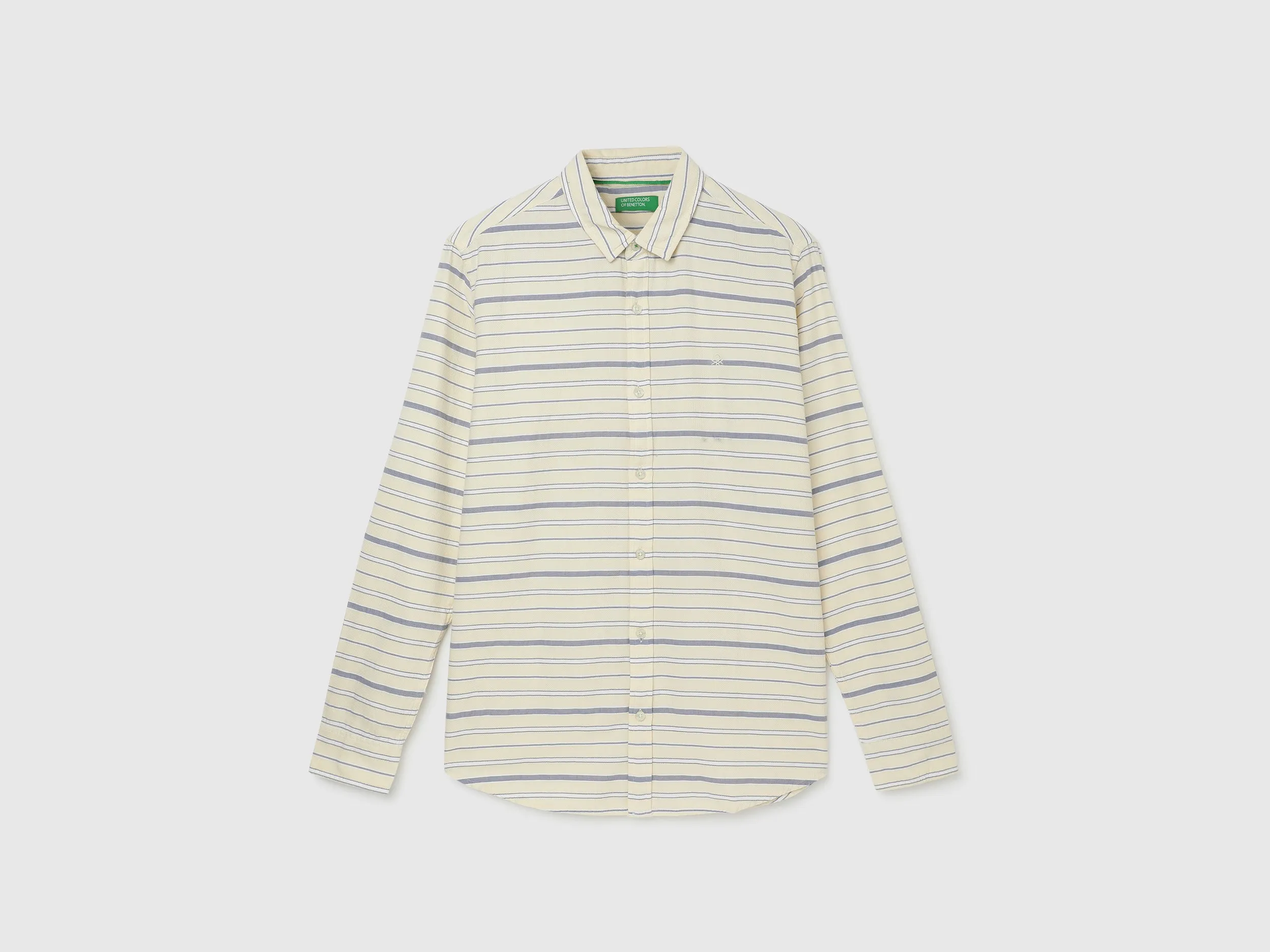 Slim Fit Spread Collar Striped Shirt