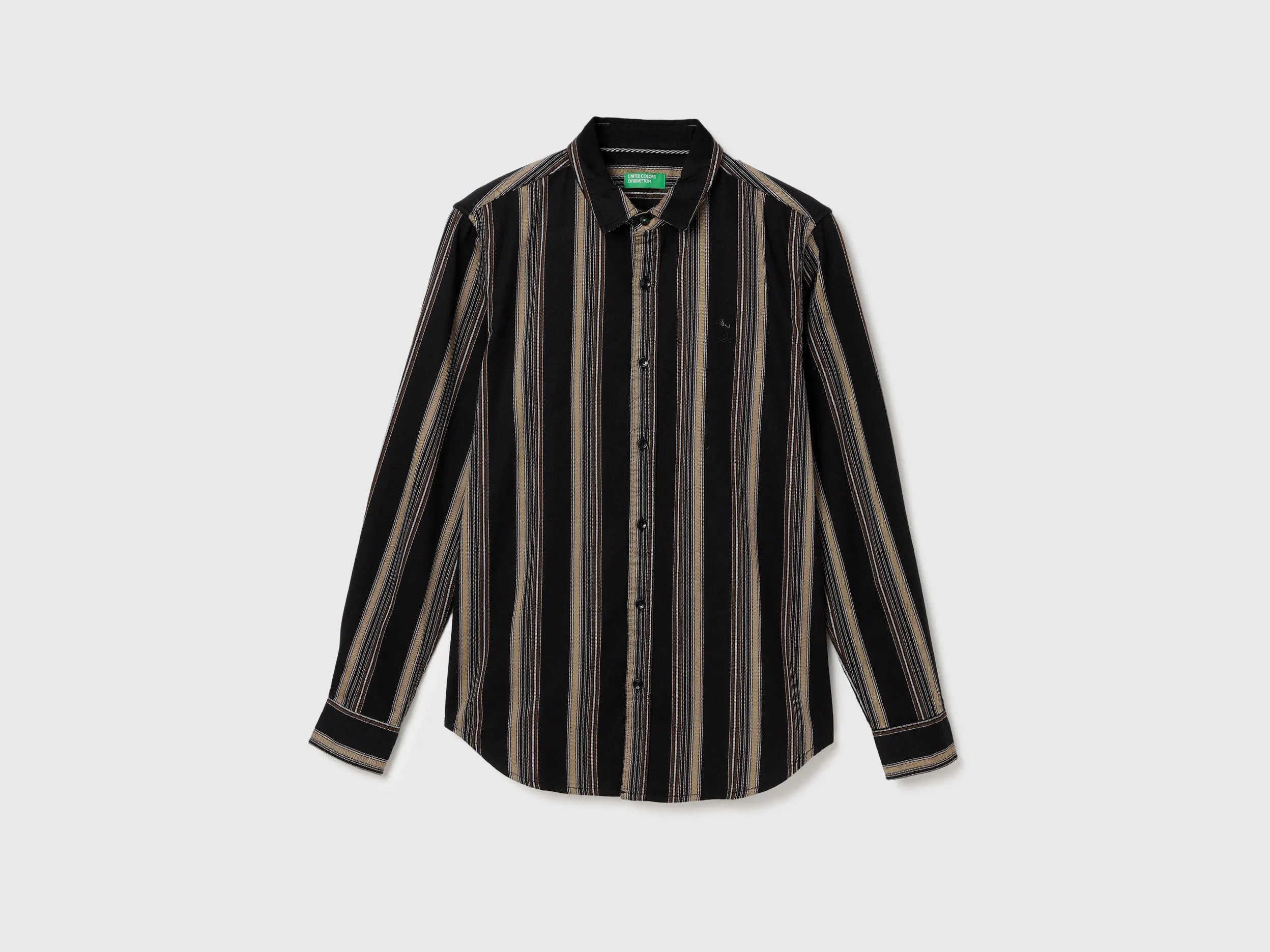 Slim Fit Spread Collar Striped Shirt