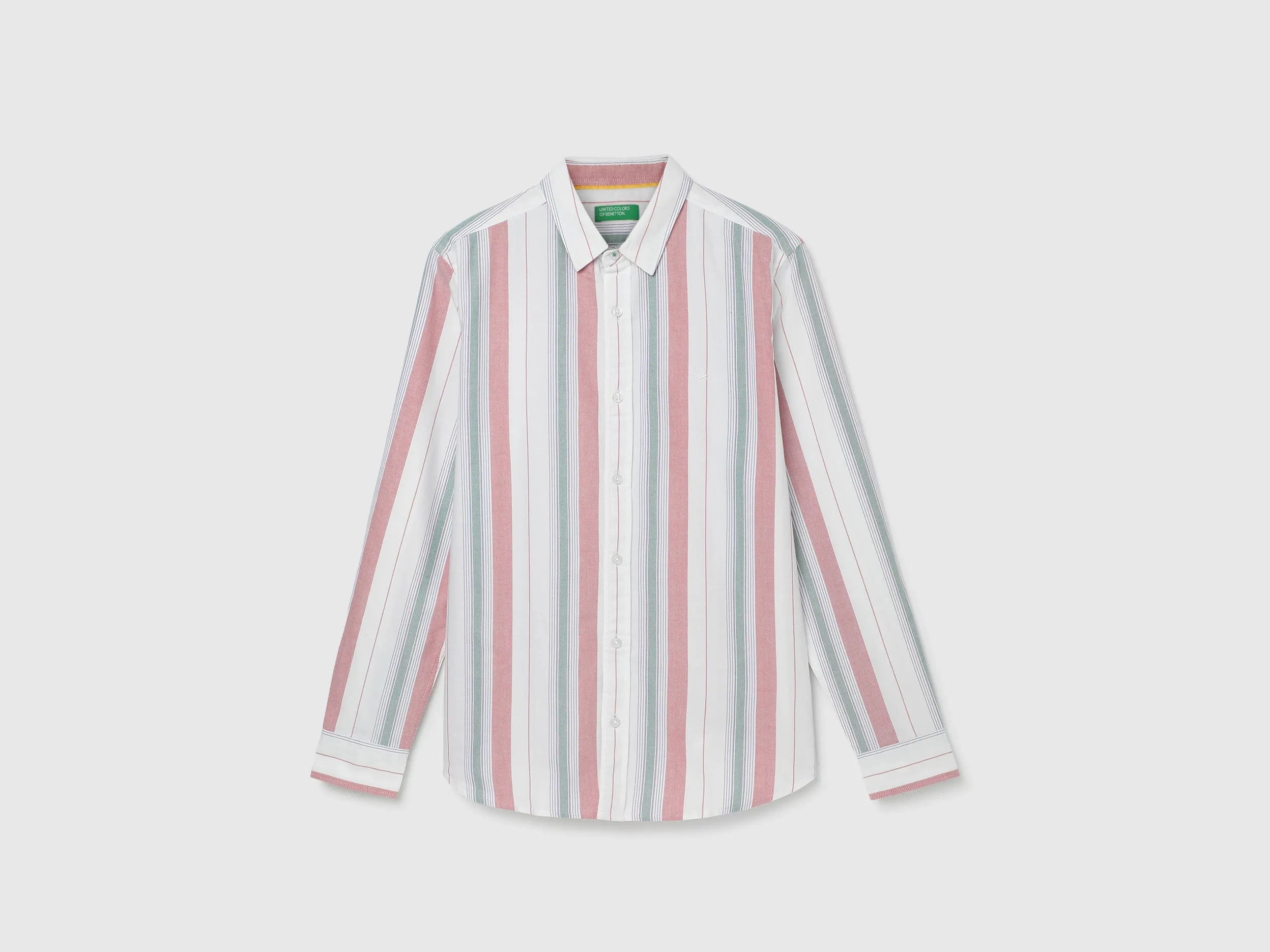 Slim Fit Spread Collar Striped Shirt
