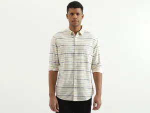 Slim Fit Spread Collar Striped Shirt