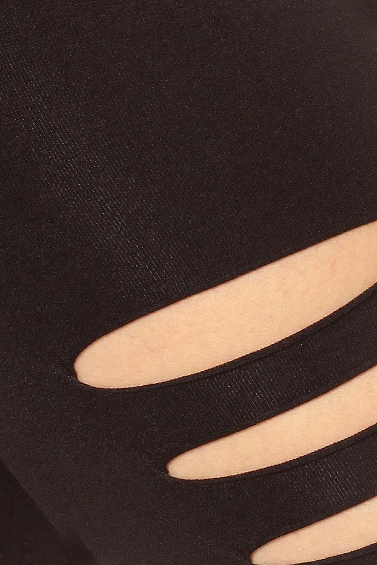 Solid Slashed Side Detailed Full Leggings