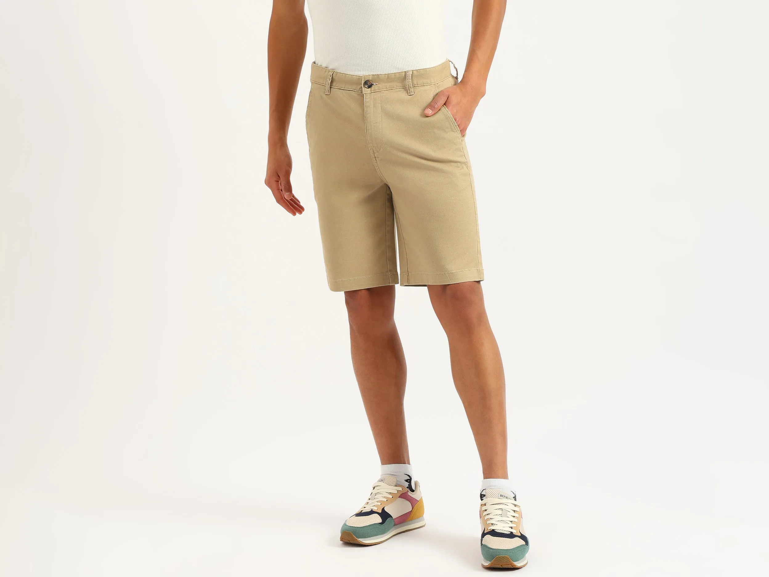 Solid Slim Fit Chinos Shorts