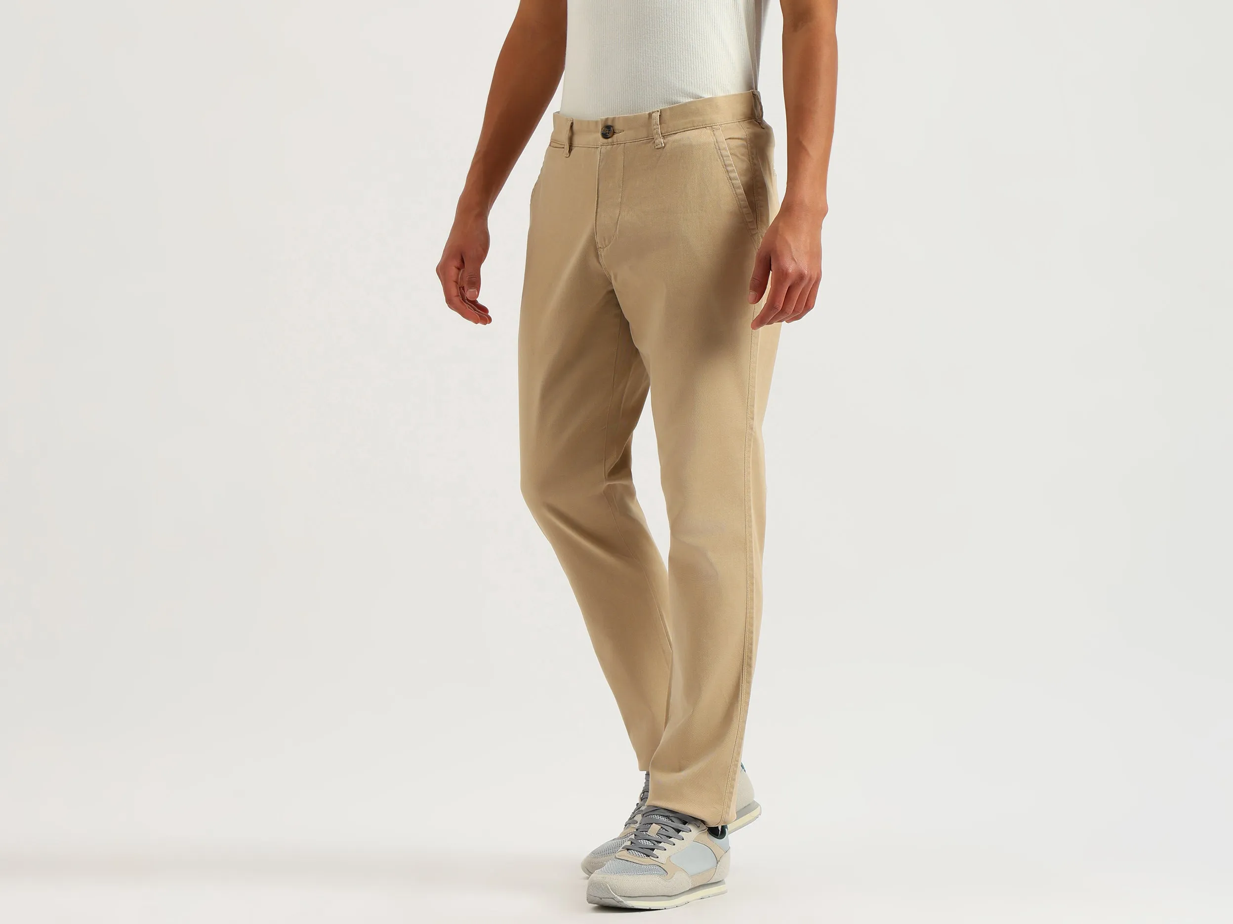 Solid Slim Fit Chinos Trousers