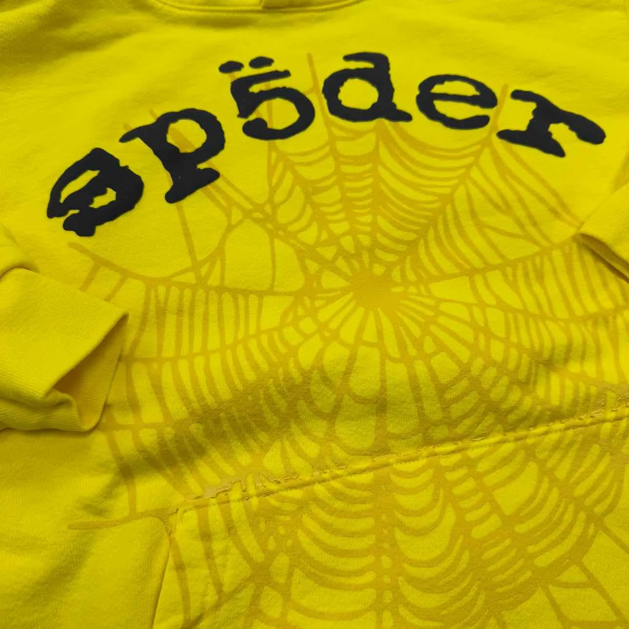 Sp5der Hoodie "LEGACY" Yellow New Size XL