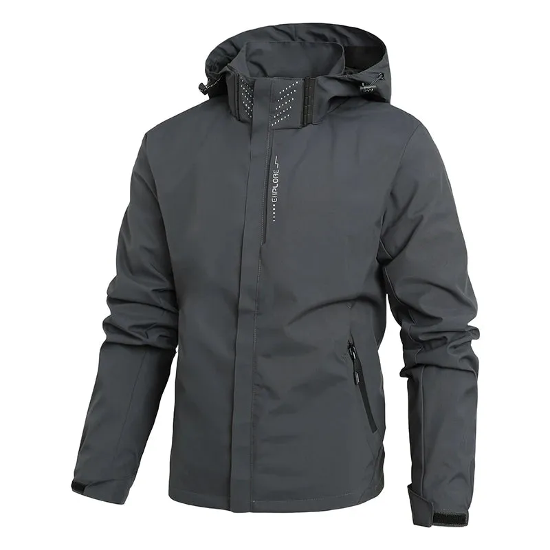 Spring Autumn New Men Casual Jacket Men Outdoor Windproof Waterproof Tactical Jacket Coat Detachable Hat Jackets Male M-5XL