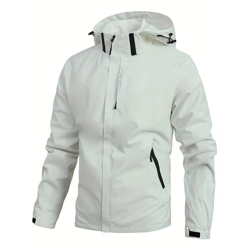 Spring Autumn New Men Casual Jacket Men Outdoor Windproof Waterproof Tactical Jacket Coat Detachable Hat Jackets Male M-5XL