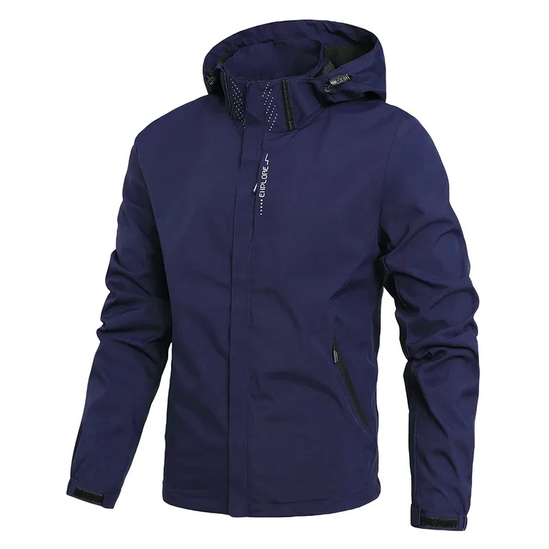 Spring Autumn New Men Casual Jacket Men Outdoor Windproof Waterproof Tactical Jacket Coat Detachable Hat Jackets Male M-5XL