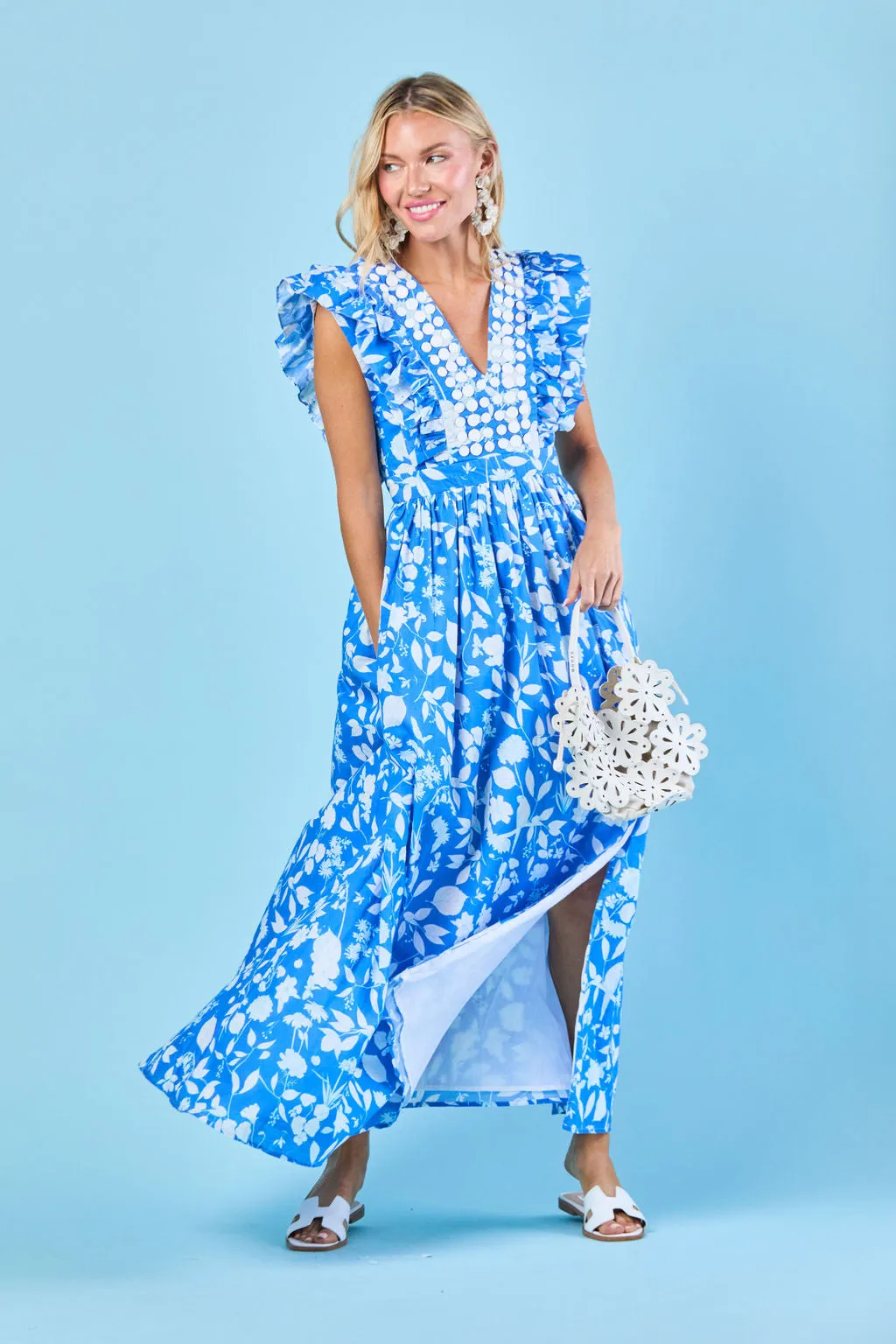 Stacey Dress in Azul Wildflower