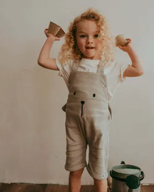 Stone Bear Face Print Playsuit