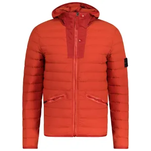 STONE ISLAND LOOM WOVEN DOWN JACKET RUST