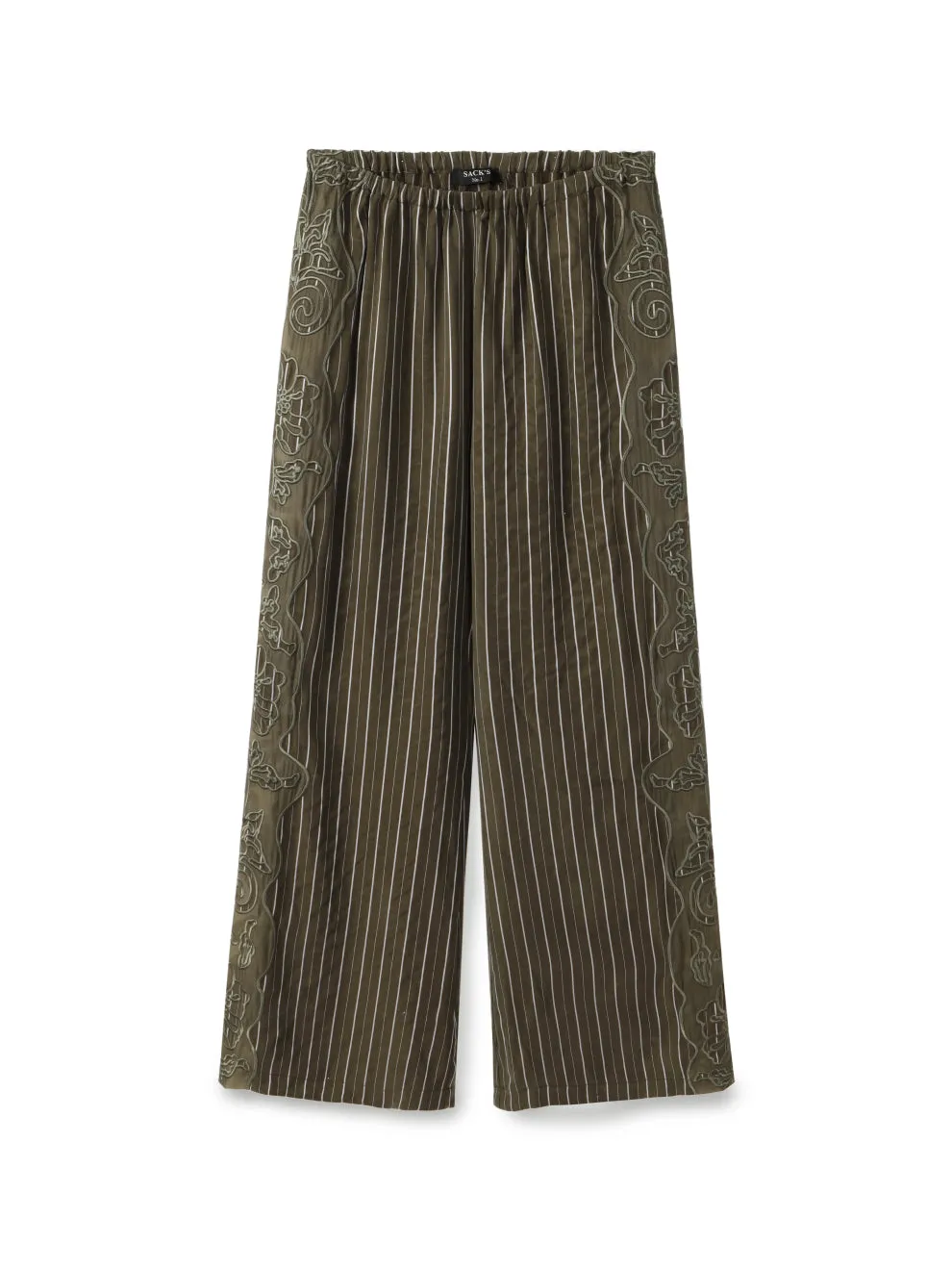 Striped Wide Leg Rubber Pants