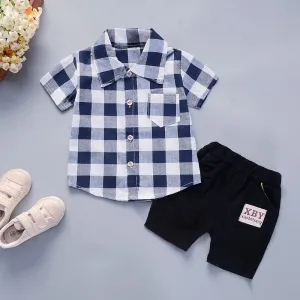 Summer New Children's Clothing Baby Suit Shirt Short Sleeve Two-piece Suit