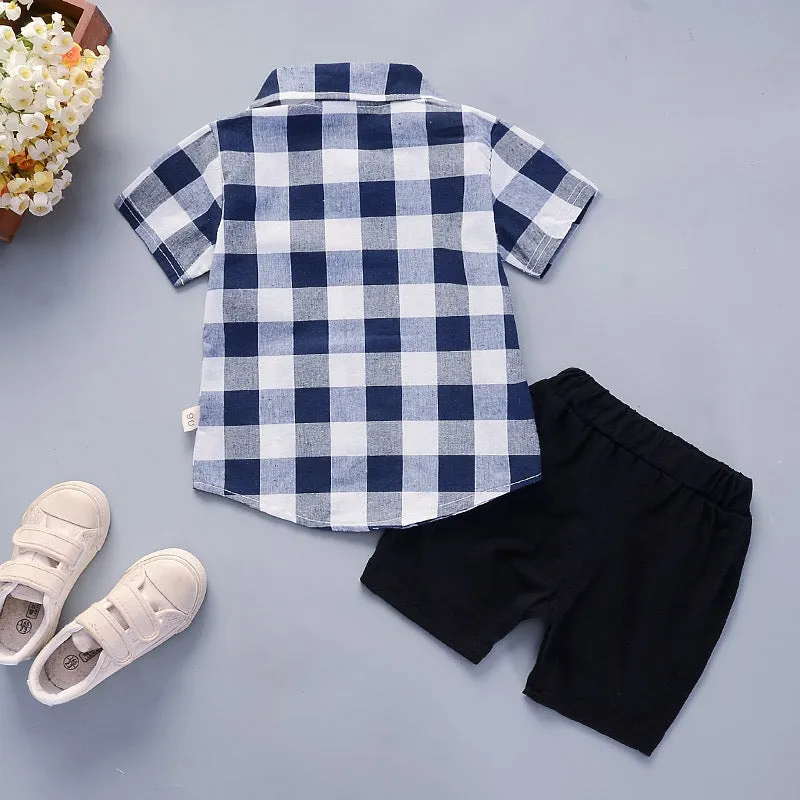 Summer New Children's Clothing Baby Suit Shirt Short Sleeve Two-piece Suit