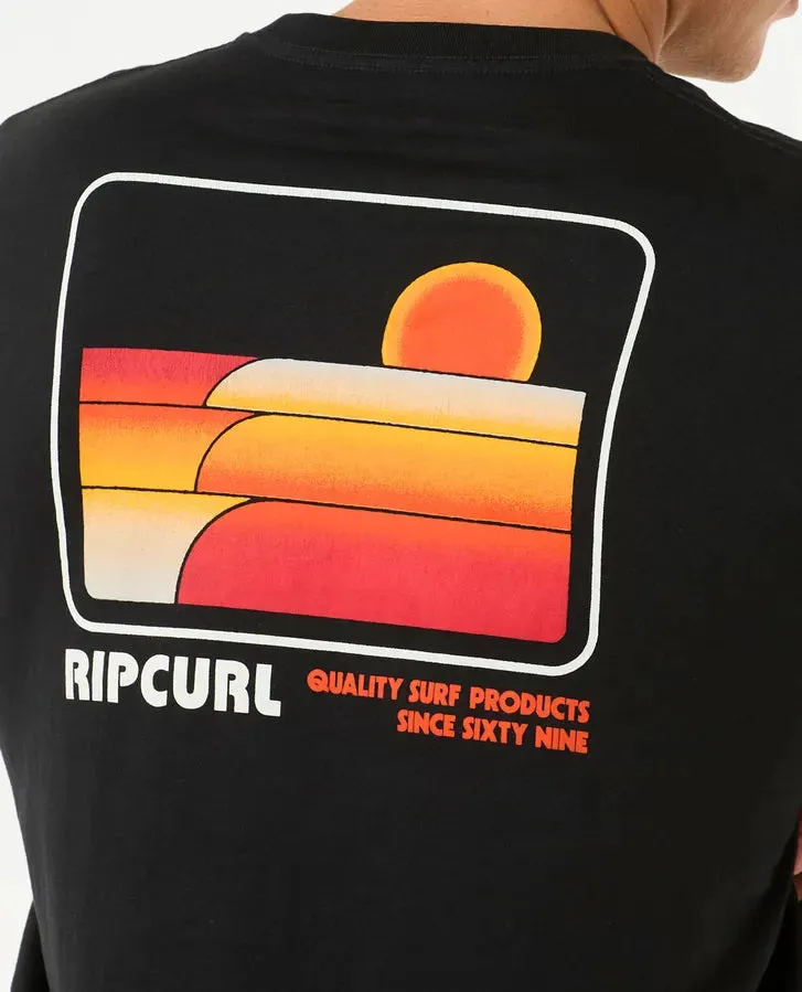 Surf Revival Stacked Tee - Black
