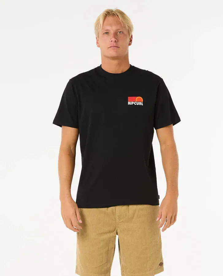 Surf Revival Stacked Tee - Black