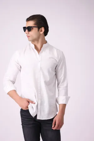 Textured White Casual Shirt