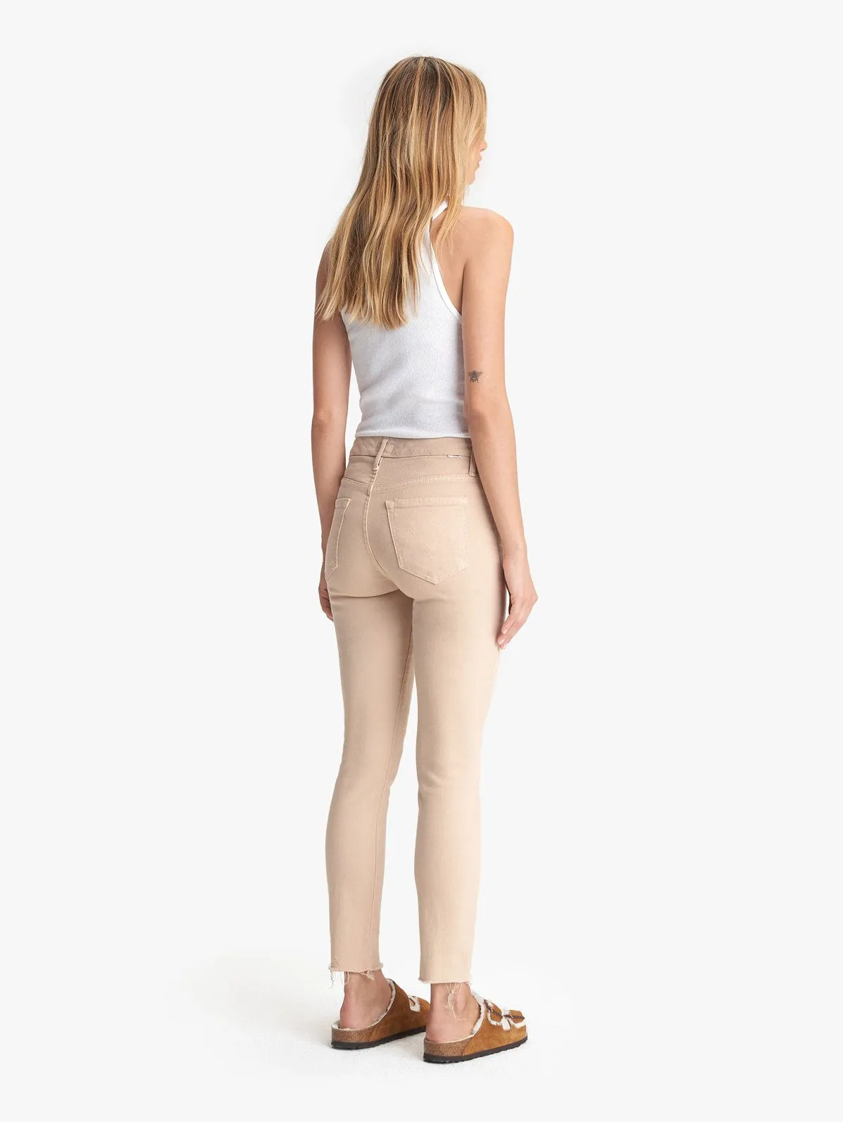 The High Waisted Looker Ankle Fray - Khaki