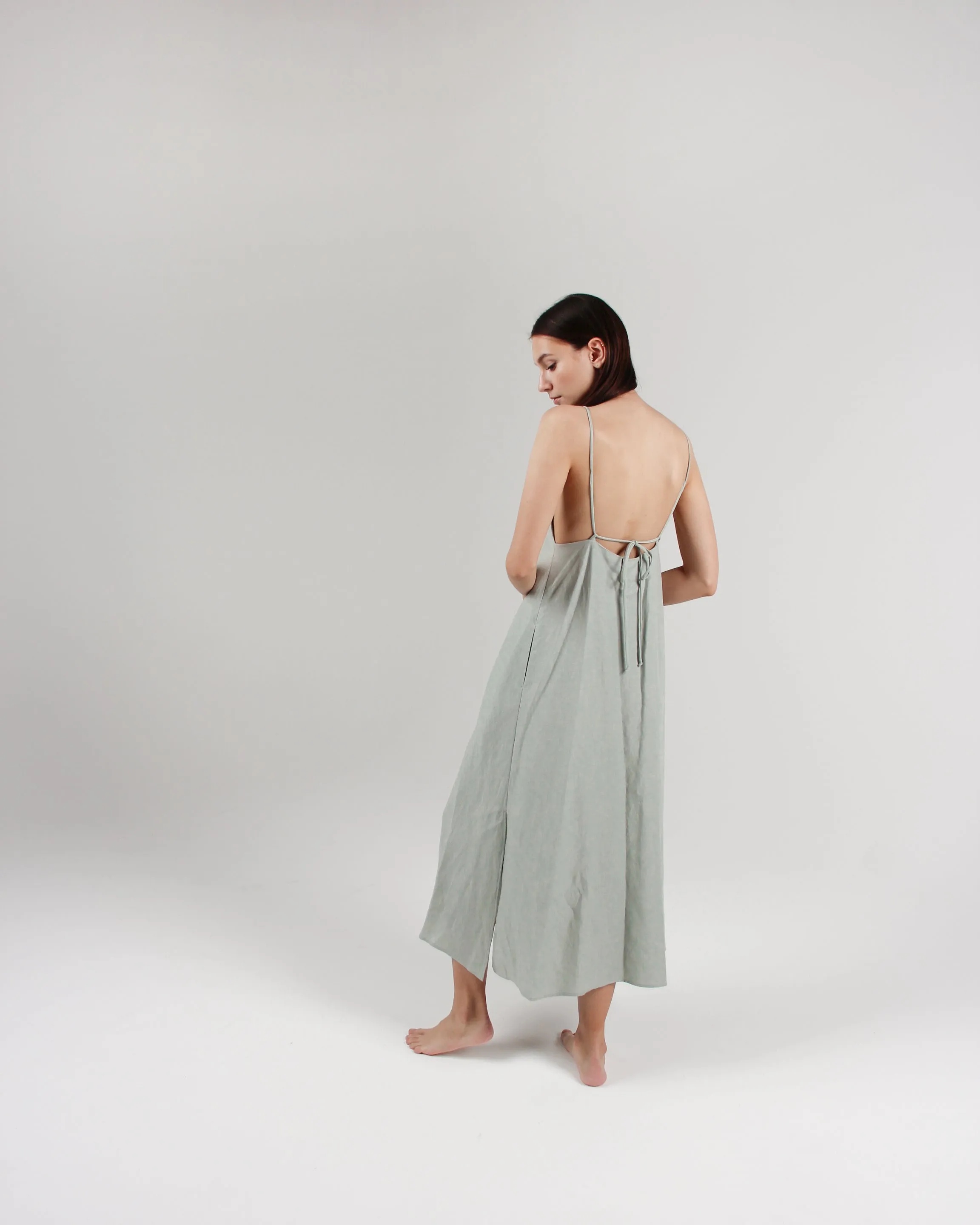 The Isla Slip Dress in Celadon