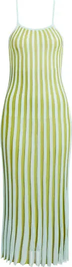 The Kaylee Dress - Chartreuse Stripe
