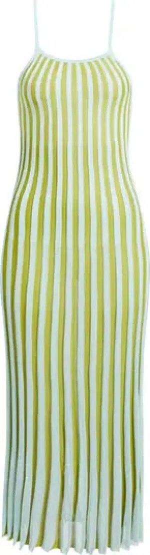 The Kaylee Dress - Chartreuse Stripe