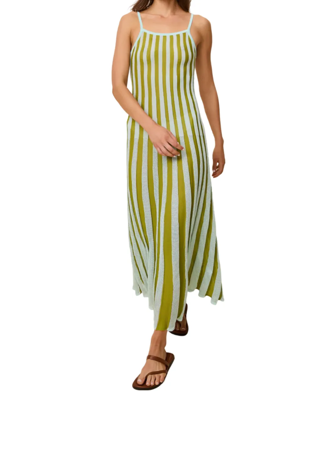 The Kaylee Dress - Chartreuse Stripe