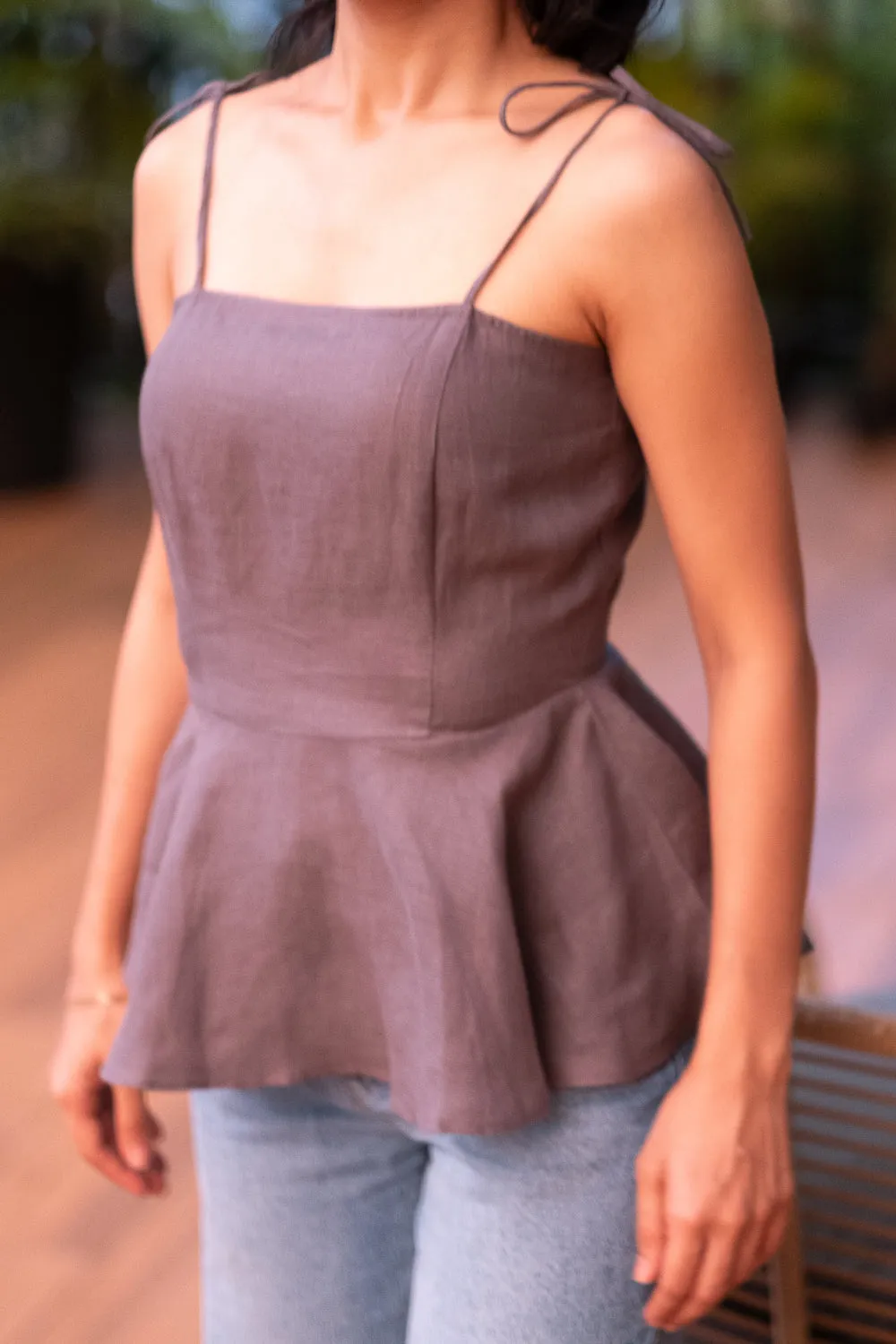 The Linen Peplum Top