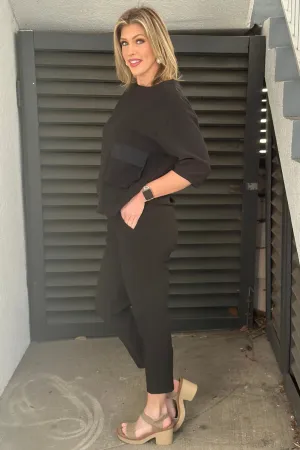 The Saint Johns Black Crepe Knit Pant