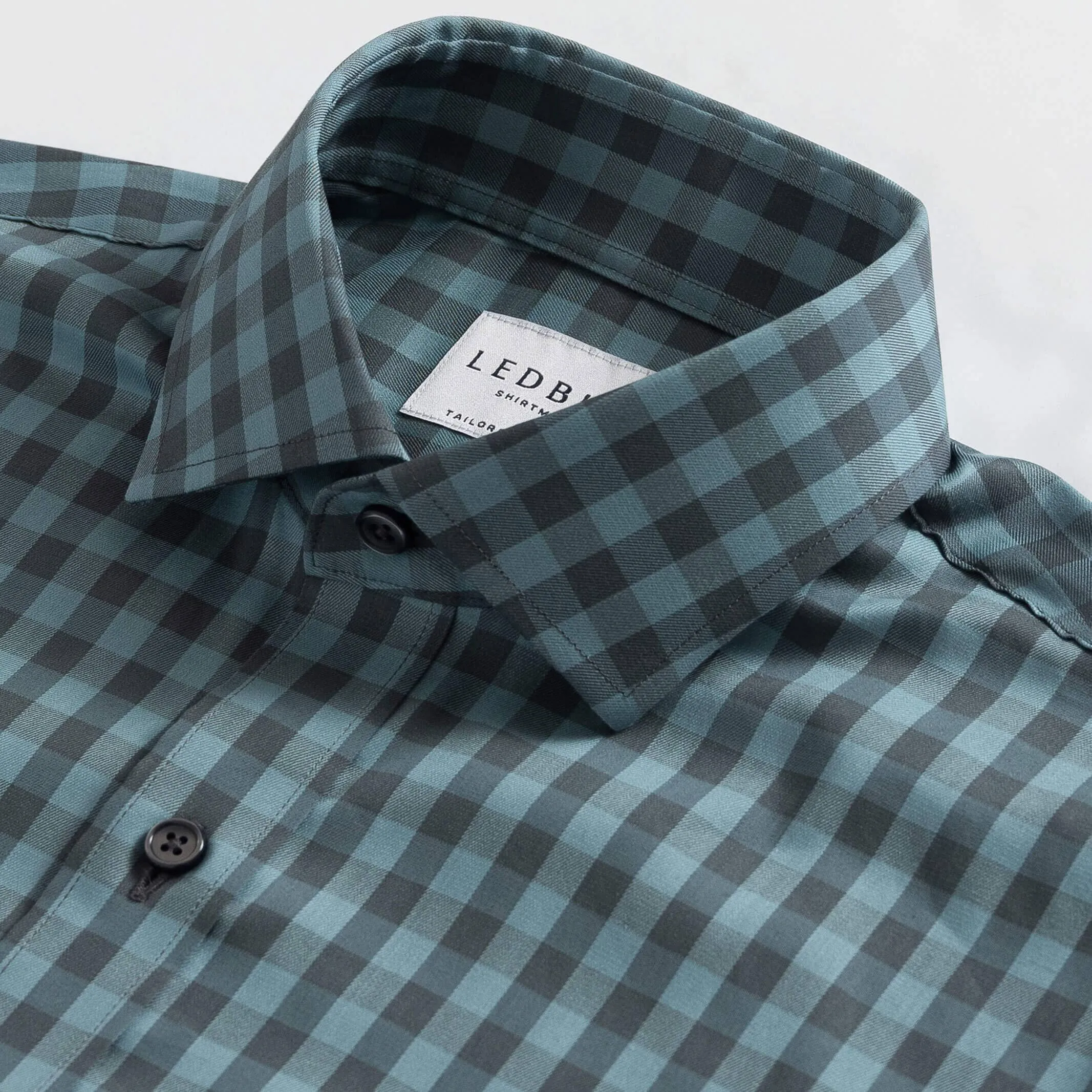 The Sea Green Chelsen Stretch Gingham Dress Shirt
