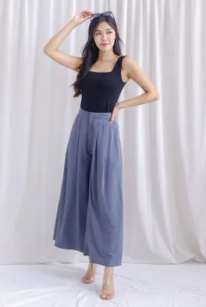 Tiara Wide Legged Pants In Gunmetal Grey
