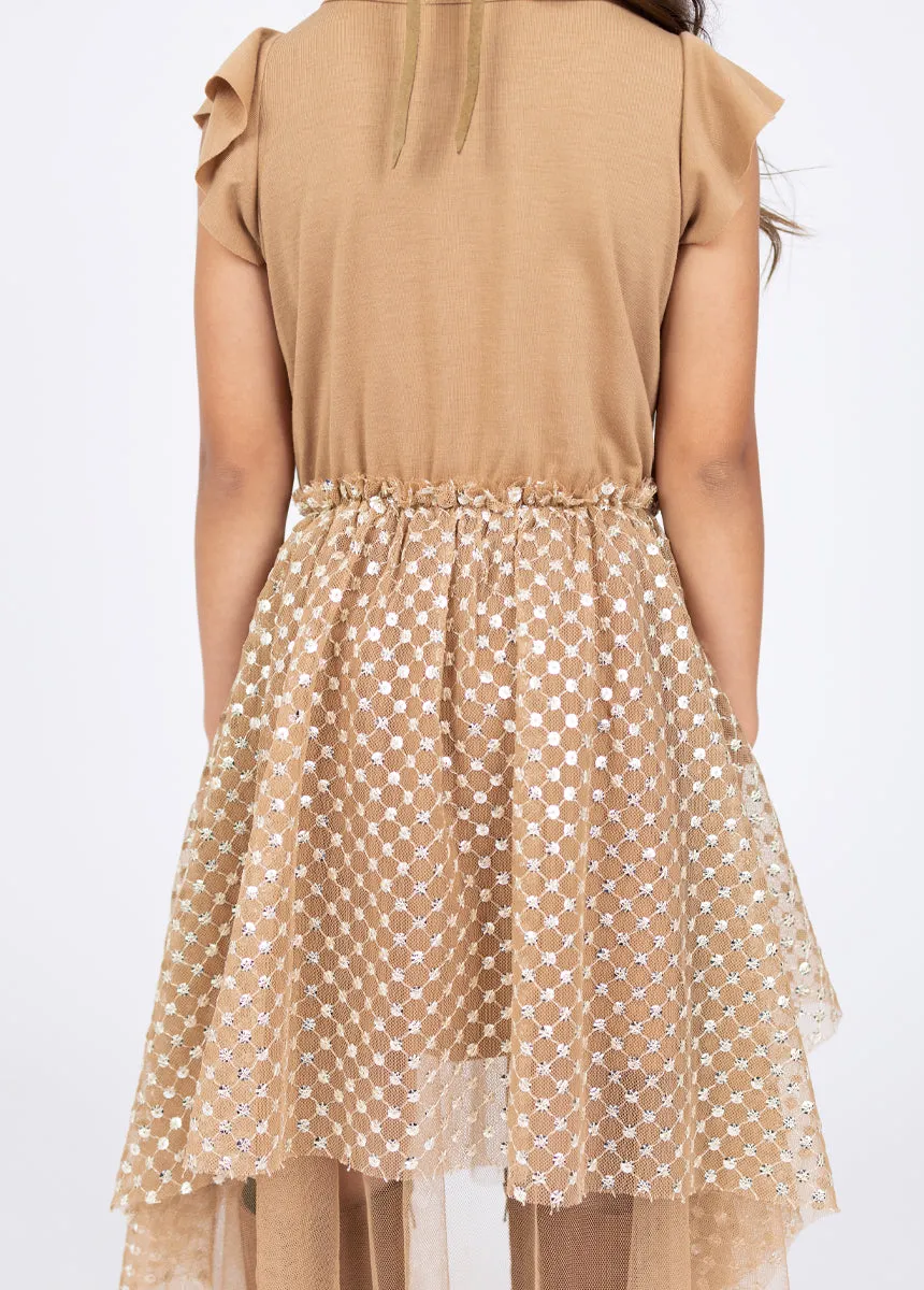 Tina Dress in Light Tan