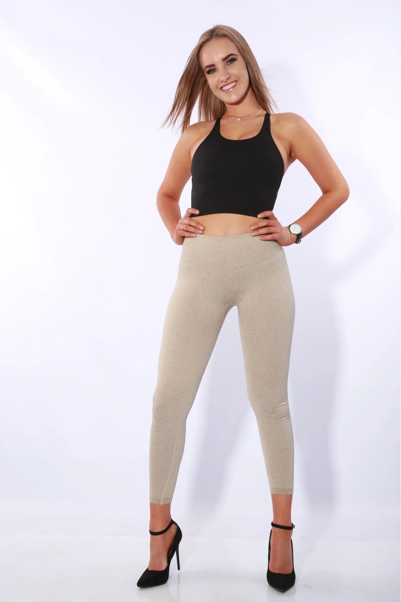 TNG Leggings - Ribbed beige