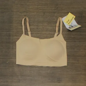 True & Co. True Everybody Adjustable Strap Scoop Neck Bra 1191 Beige Brown M