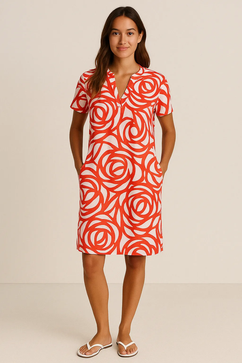 Tyla - Printed V-Neck Dress