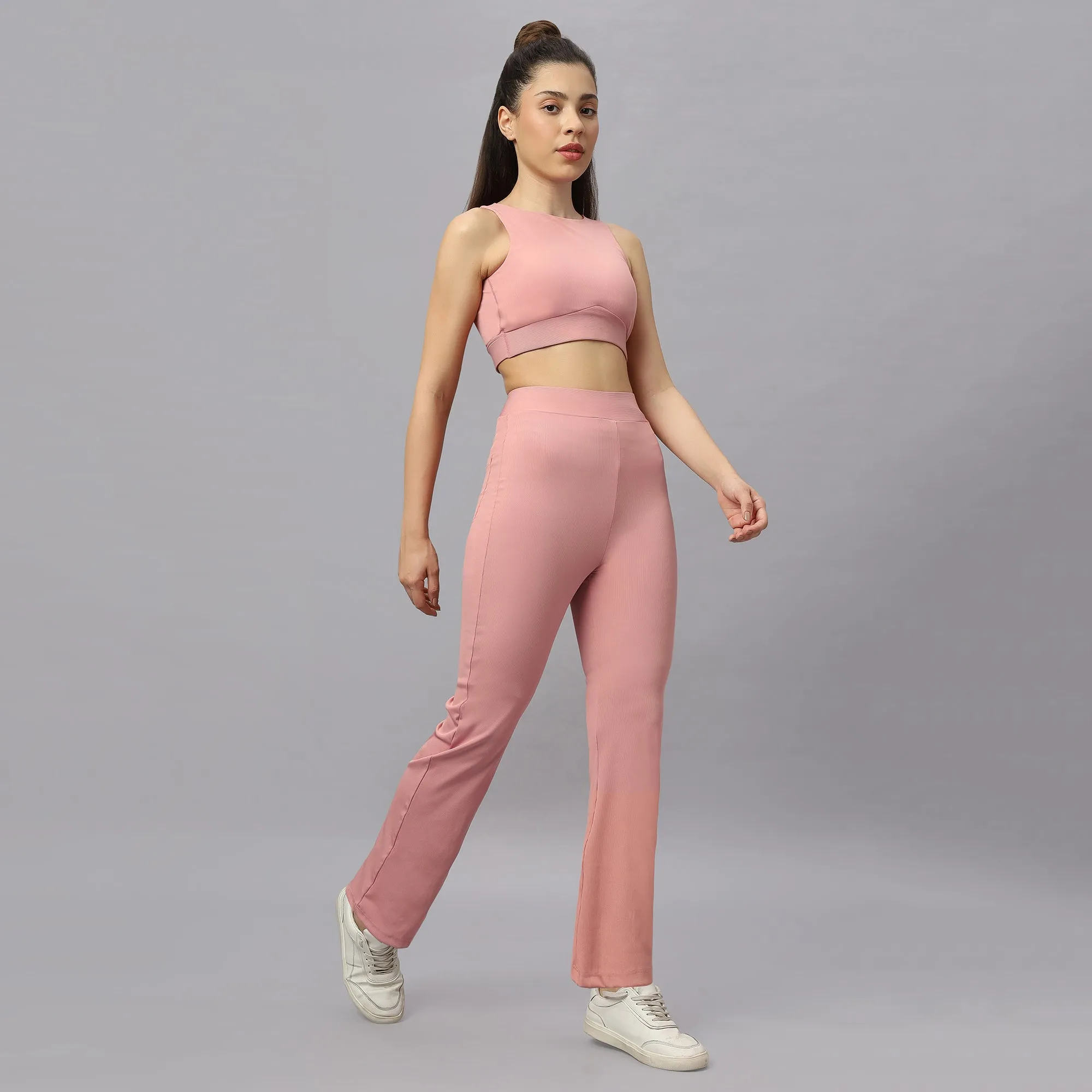 Ultra Soft Ribbed Bra & Fit and Flare pants Set