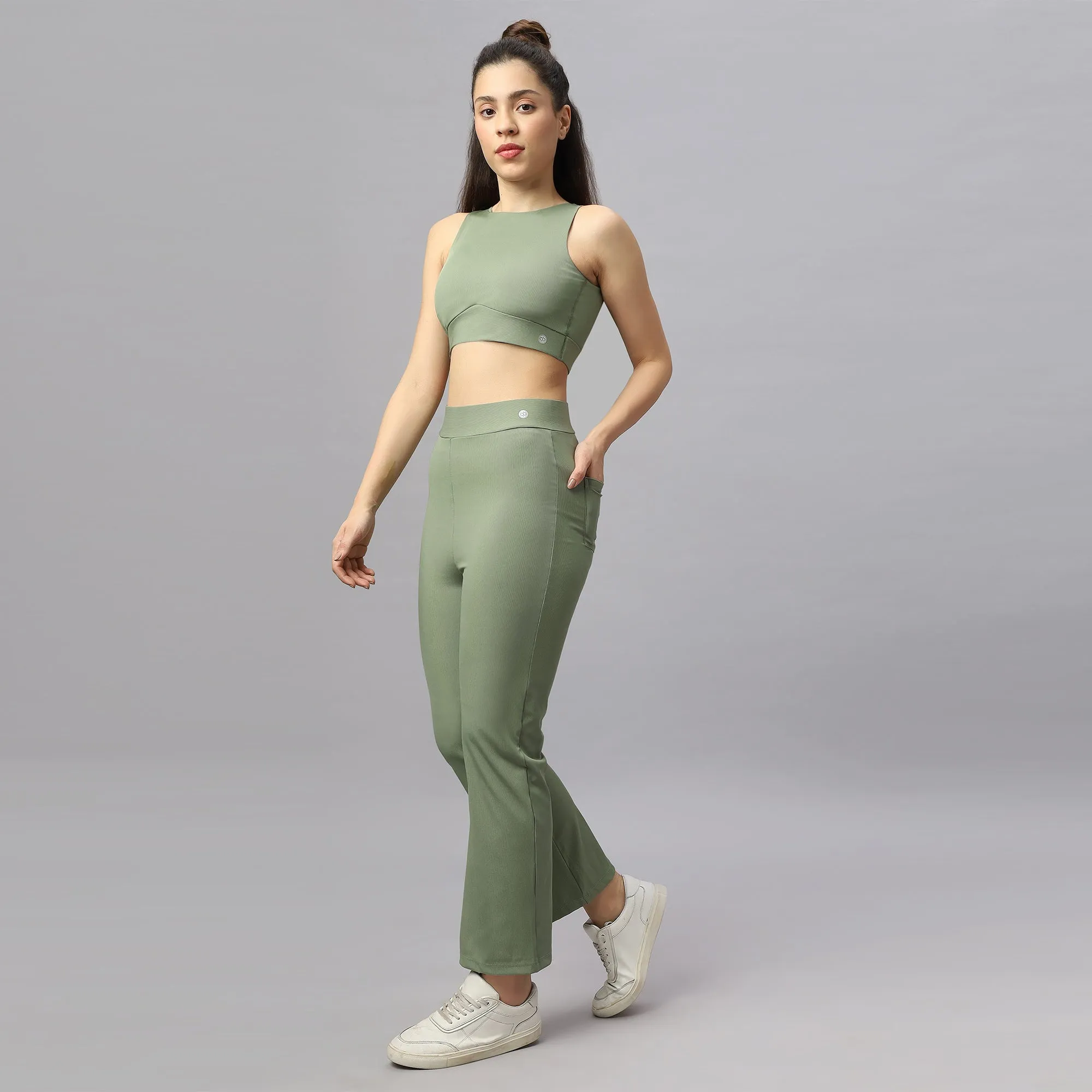 Ultra Soft Ribbed Bra & Fit and Flare pants Set