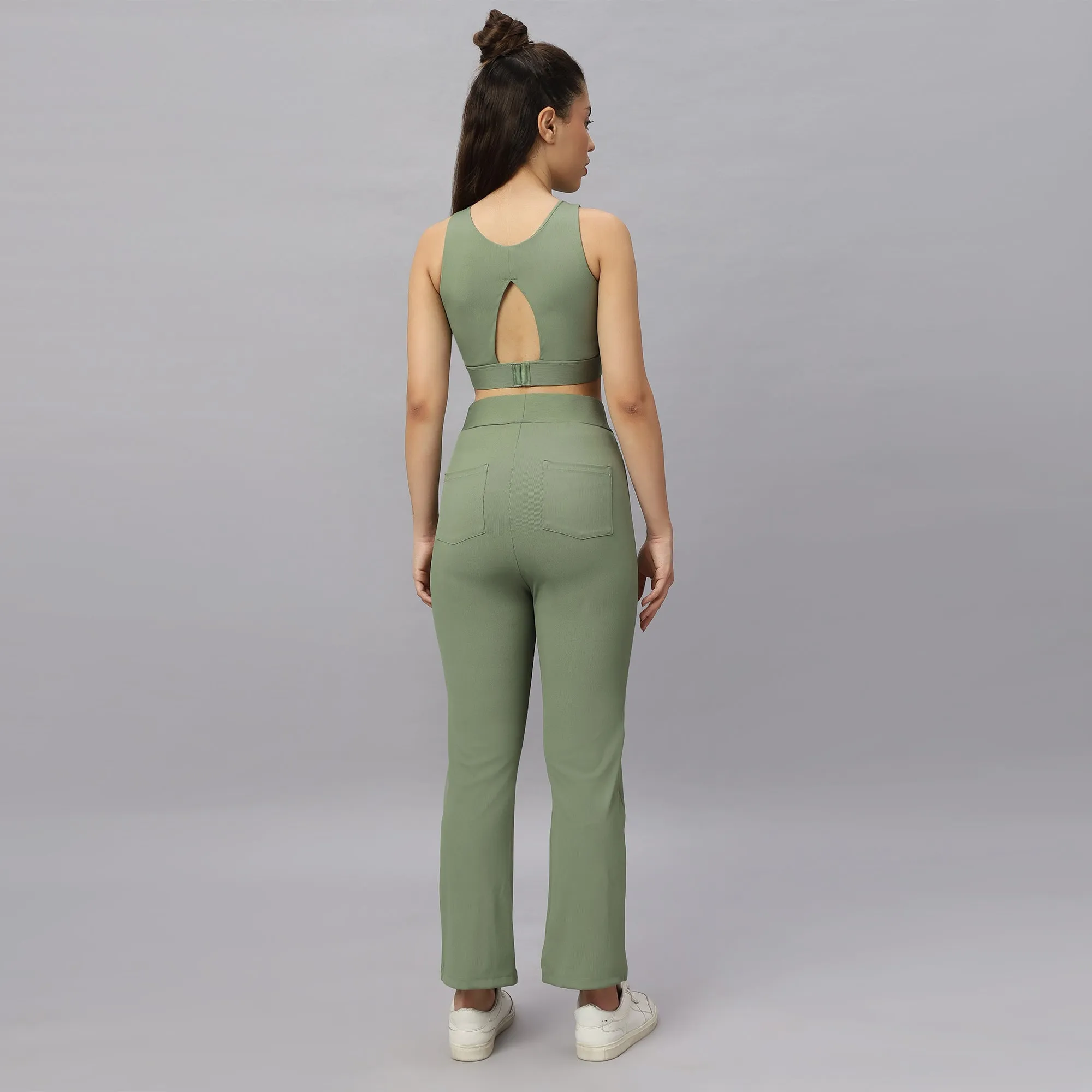 Ultra Soft Ribbed Bra & Fit and Flare pants Set